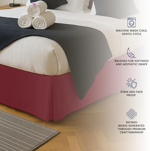 Utopia Bedding Queen Bed Skirt - Soft Quadruple Pleated Ruffle - Easy Fit with 16 Inch Tailored Drop - Hotel Quality, Shrinkage and Fade Resistant (Queen, Burgundy) - Image 5