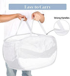 Strong Mesh Pop Up Laundry Basket, Collapsible Laundry Hamper with Side Pocket, Foldable Clothes Pop Up Hamper with Durable Reinforced Handles for Laundry, Bathroom, Kids Room, Dorm or Travel White - Image 5