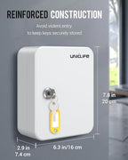 Uniclife 20 Position Key Cabinet with Key Lock Wall Mounted White Security Storage Box Steel Key Organizer with Colorful Key Tag Labels Identifiers Stickers and Hooks - Image 2