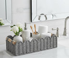 CubesLand Scalloped Toilet Paper Storage Basket W/Handle for Home Decor - Image 3