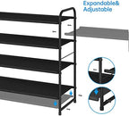 Simple Trending 4-Tier Stackable Shoe Rack, Expandable Shoe Shelf, Black - Image 4