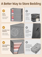 60L Rigid-Sided Blanket Storage Bags, 2 Pack, Gray - Image 5