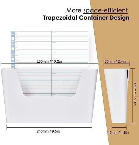 YOHOM Adhesive File Holder Plastic Document Folder Door No Drilling Mount Mail Magazine Organizer A4 Filing Envelopes Folder, Office Wall Mount Single Pocket (WHITE, 2 PCS) - Image 2