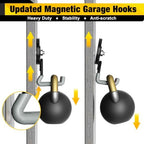 Heavy Duty Storage Magnetic Utility Hooks Large Garage Magnet Hooks with Anti-Slip Coating for Metal Cabinet,Pegboard,Garage Shelve,Garden Tools 2PCS - Image 2
