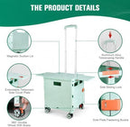 FELICON SELORSS Folding Utility Cart Portable Rolling Crate Handcart-Green - Image 3