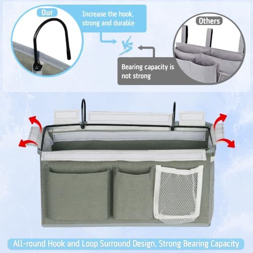 Lilithye Bedside Caddy, Bedside Storage Bag Hanging Organizer for Bunk Bed - Image 6