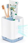 Boperzi Toothbrush and Razor Holder for Bathrooms - Countertop Organizer With Drainage, Anti-Slip Kids Toothpaste Caddy for Electric Toothbrush, Shower, Vanity - Blue by Boperzi