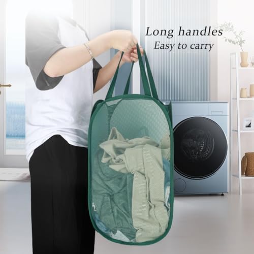 Upgraded Pop Up Laundry Basket with Handles, 100L Extra Large Mesh Hamper - Image 6