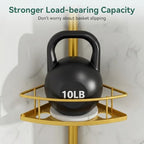 Corner Shower Caddy Tension Pole, 4 Tier Rustproof Shower Tension Rod Organizer, Adjustable 25-125 Inch Bathroom Shower Organizer Shelves for Bathtub Shampoo Storage, Gold - Image 7