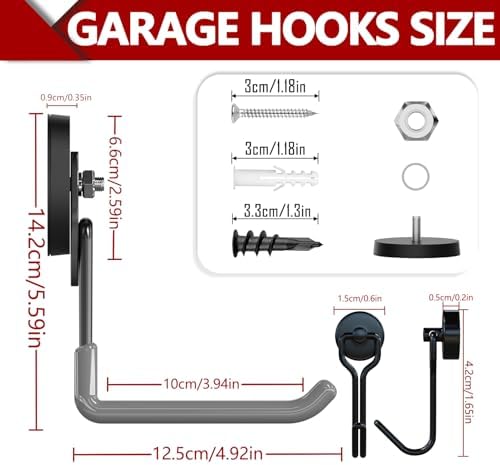 3-H Heavy Duty Magnetic Hooks, Large Magnet Hooks,2 Pack Gray - Image 3