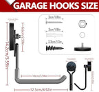3-H Heavy Duty Magnetic Hooks, Large Magnet Hooks,2 Pack Gray - Image 3