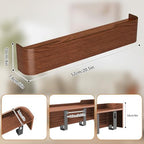 Wall Mounted Coat Rack with Shelf, Wooden Entryway Organizer with Hidden Metal Hooks for Hanging Coats Bags Keys, Modern Floating Shelf for Hallway Bathroom - Image 3