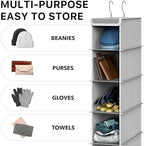 Simple Houseware 2 Pack 10 Shelves Hanging Shoe Organizer, Gray | Dual Metal Hooks, Holds Up to 20 lbs, for Narrow Space - Image 6