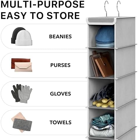 Simple Houseware 2 Pack 10 Shelves Hanging Shoe Organizer, Gray | Dual Metal Hooks, Holds Up to 20 lbs, for Narrow Space - Image 6