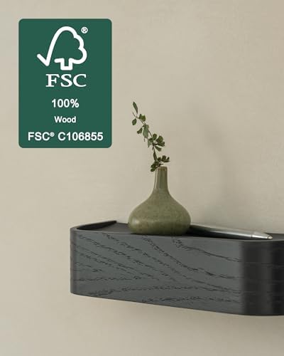 Kazai. Key Holder 'Toke' | Minimalist Key Hook Design from Berlin | Modern Key Holder Wall Mount with Wooden Shelf | Key Rack for Wall as Entryway Organizer | Oak, Black - Image 2