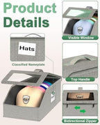 Stackable Hat Organzier for Baseball Caps - 2 PCS Hat Storage Holder Holds up to 26 Caps for Closet, Dust-Proof Hat Boxes Container with Clear Window for Home - Image 4