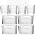 SiliFine 8 Pcs Cabinet Door Organizer Bin Wall Mount Organizer,3.94'',Clear by SiliFine