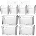SiliFine 8 Pcs Cabinet Door Organizer Bin Wall Mount Organizer,3.94'',Clear by SiliFine