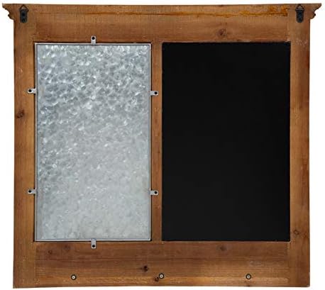 Kate and Laurel Idamae Wood Framed Chalkboard Wall Organizer with Mail Holders and Key Hooks, 28" x 25", Rustic Brown, Farmhouse-Inspired Chalkboard - Image 5