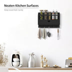 Nekon Key and Mail Holder for Wall, Key Organizer with Drawer, Black - Image 5