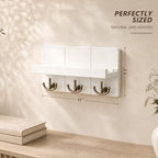 Rebee Vision Key Holder Wall Mount with 3 Anchor Hooks for Entryway, White - Image 2