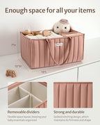 Blissful Diary Baby Diaper Caddy Organizer, Nursery Storage, Blush Pink - Image 3