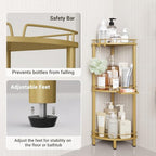 ELYKEN Corner Shower Caddy Standing, 3 Tier Metal Shower Organizer, Gold - Image 5