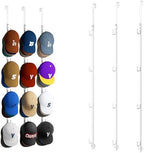 HapiRm Over Door Hat Rack - 3 Packs Hat Organizer with 12 Hooks Design, Hanging Baseball Cap Organizer Storage Holds Up to 60 Caps for Door, Bedroom, Closet (White) by HapiRm