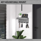 Rebee Vision Key Holder Wall Mount with Shelf for Home Decor, Light Gray - Image 2