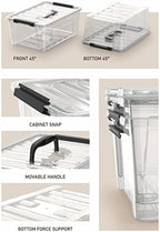 WYT Clear Storage Latch Bins, 6-Pack Storage Organizer Box with Handle and Lids, 5-Litre - Image 3