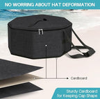 SLEEPING LAMB Hat Box for Travel and Storage, Collapsible Cowboy Cap Organizer for Closet with Handles, Hat Boxes for Men and Women Storage Large Cap Case Carrier with Cardbord, Black - Image 5