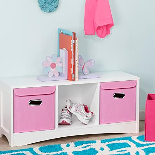 Closet Organizers Fabric Storage Bins With Lids Collapsible Cube Storages Organizer Basket With Handles,Storage Boxes for Clothes Storage,Office,Toys,3 Pack,（Pink - Image 4