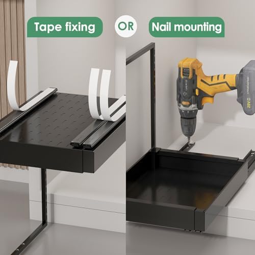 REALINN Under Sink Organizer, L-Shaped Pull Out Cabinet Rack for Kitchen - Image 6
