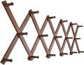 SKOLOO Hat Rack for Wall with 17 Hooks, Solid Wooden, Modern, Expandable Coat Rack Wall Mount for Coats, Hats, Bags, Baseball Caps, Walnut Color by SKOLOO