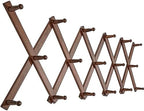 SKOLOO Hat Rack for Wall with 17 Hooks, Solid Wooden, Modern, Expandable Coat Rack Wall Mount for Coats, Hats, Bags, Baseball Caps, Walnut Color by SKOLOO