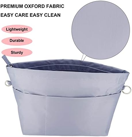 Handbag Tote Purse Organizer Insert, Large, Grey - Image 3