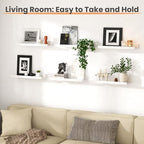 upsimples Floating Shelves for Wall Decor and Storage, White, 6Pcs 15.7'' - Image 6