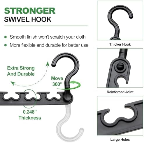 8-Pack Closet Organizers Storage, Sturdy Space-Saving Hangers for Wardrobes | Smart Clothes Hangers For Dorm Room Essentials, College Students Girls, Apartment Wardrobe, Small Closet And Bedroom Storage - Image 5