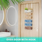 HapiRm Towel Racks for Bathroom Storage - 6 Tier Over The Door & Wall Mount Rolled Towel Storage Organizer Holder with Metal Shelf Basket for Small Bathroom, Camper, Rv - White, Patented - Image 4