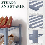 Smiry Bamboo Shoe Rack, 8 Vertical Slats, 6 Tier - 17.3" Wide, Grey - Image 3