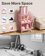 YOTTOY 3-Tier Gym Storage Rack for Home Gym–Multi-Functional Weight Rack, Dumbbell Rack, Yoga Mat Holder with Side Basket & 6 Hooks, Gym Equipment Organizer - Image 4