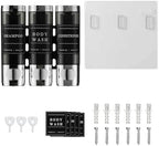 Shower Shampoo Dispenser 3 Chamber No Drill Wall-Mounted,Shampoo and Conditioner Dispenser Shampoo for Shower Wall Mounted Body Wash for Bathroom,Chrome - Image 2