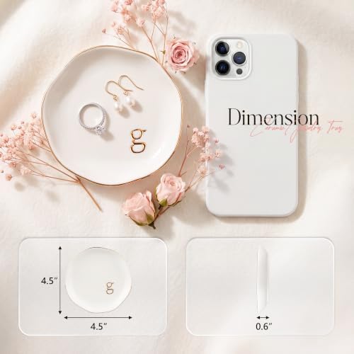 Ceramic Jewelry Tray, White Initial G Personalized Jewelry Dish - Image 2