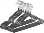 Ultra-Thin Metal Hangers, 20 Pack Non-Slip PVC Coated Space Saving Clothes Hangers for Closet, 16 inch Wide for Suits, Dresses, Jackets（Black） by Unknown