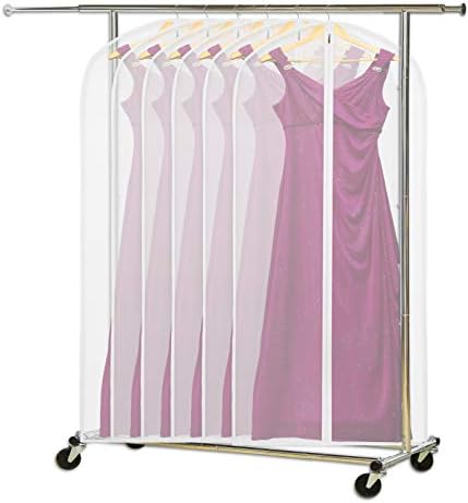Simple Houseware 60-Inch Clear Garment Bags with Zipper, 6 Pack - Image 4
