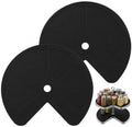 2 PCS 26.5" Lazy Susan Shelf Liner, Silicone Non-Slip Heat Resistant Turntable Mat, Pie Cut Organizer for Kitchen Cabinet Drawer Refrigerator Cupboard, Black by Unknown
