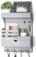 Rebee Vision Key Holder Wall Mount with Drawer &Shelf for Entryway, Gray by REBEEVISION