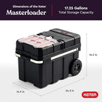 Keter Masterloader Resin Rolling Tool Box with Locking System and Removable Bins – Perfect Organization and Storage Chest for Power Drill, Tape Measure, and Screwdriver Set, Black - Image 3
