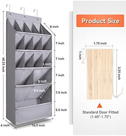 FENTEC 1 Pack Over-the-Door-Shoe-Organizers, Hanging Organizer Large Pocket - Image 6