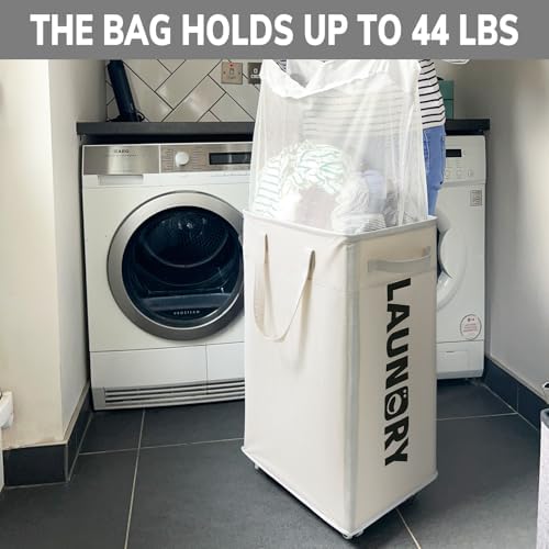 Goodpick 2-Pack Laundry Hamper with Wheels & Wash Bag for College Dorm, 75L - Image 6
